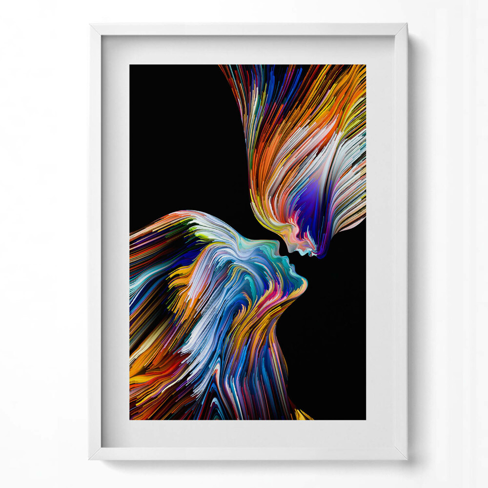 Obraz pionowy Abstrakcja kolorowe ludzkie twarze