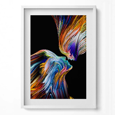 Obraz pionowy Abstrakcja kolorowe ludzkie twarze