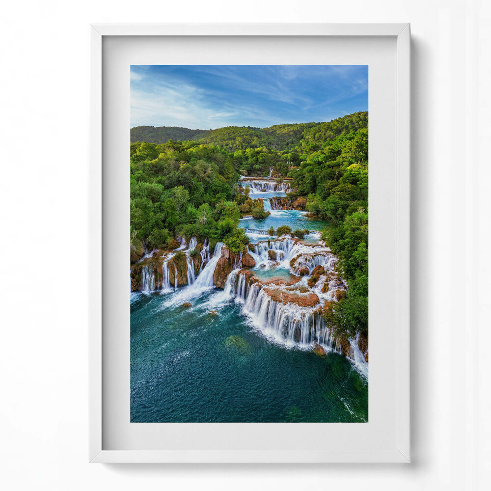 Obraz pionowy Wodospady i rzeka Krka Chorwacja
