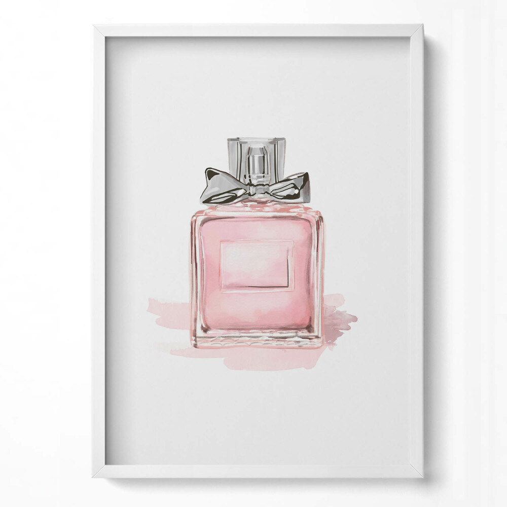 Obraz pionowy Różowe perfumy z kokardką