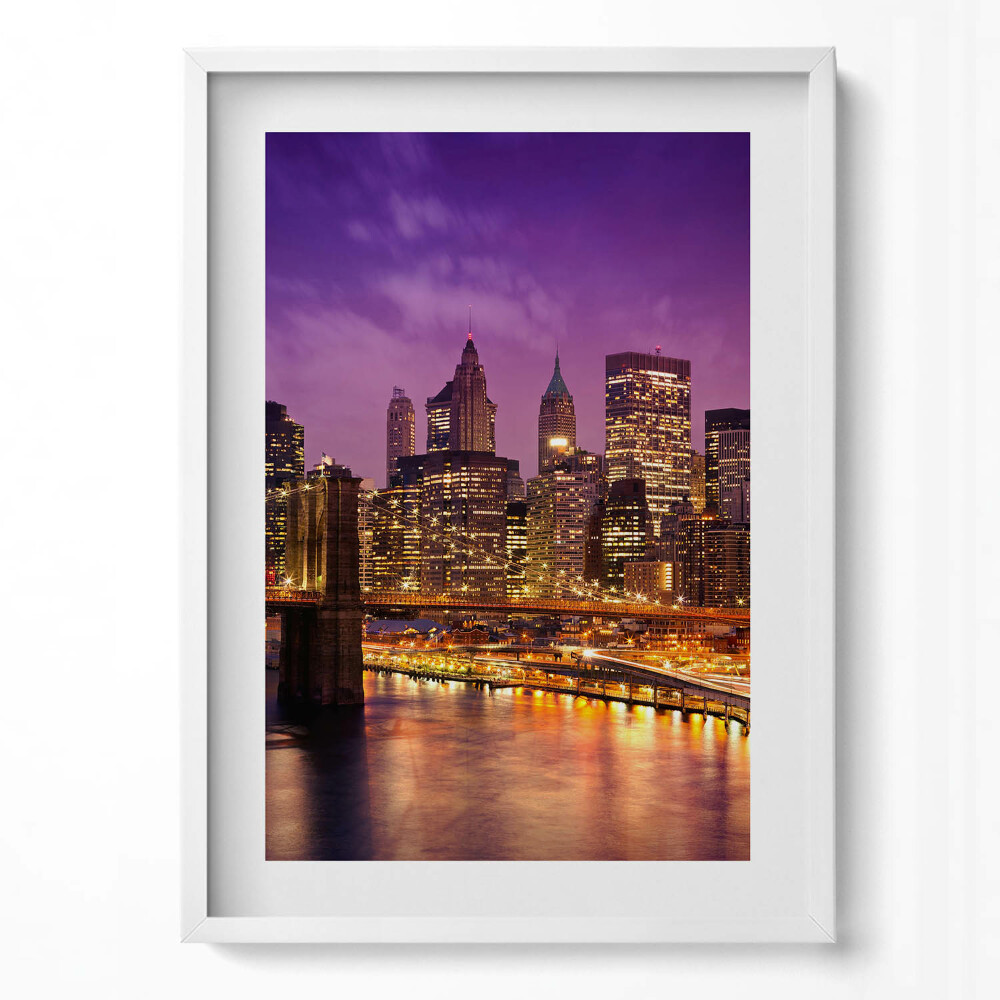 Obraz pionowy Światła miasta wieczorem