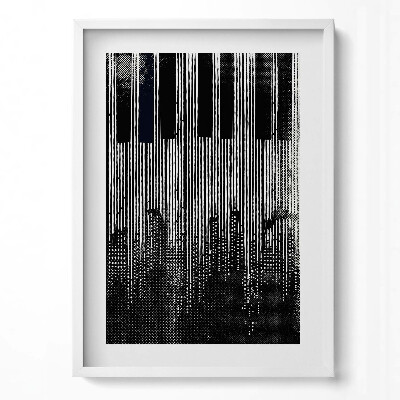 Obraz pionowy Ilusracja pianino i miasto