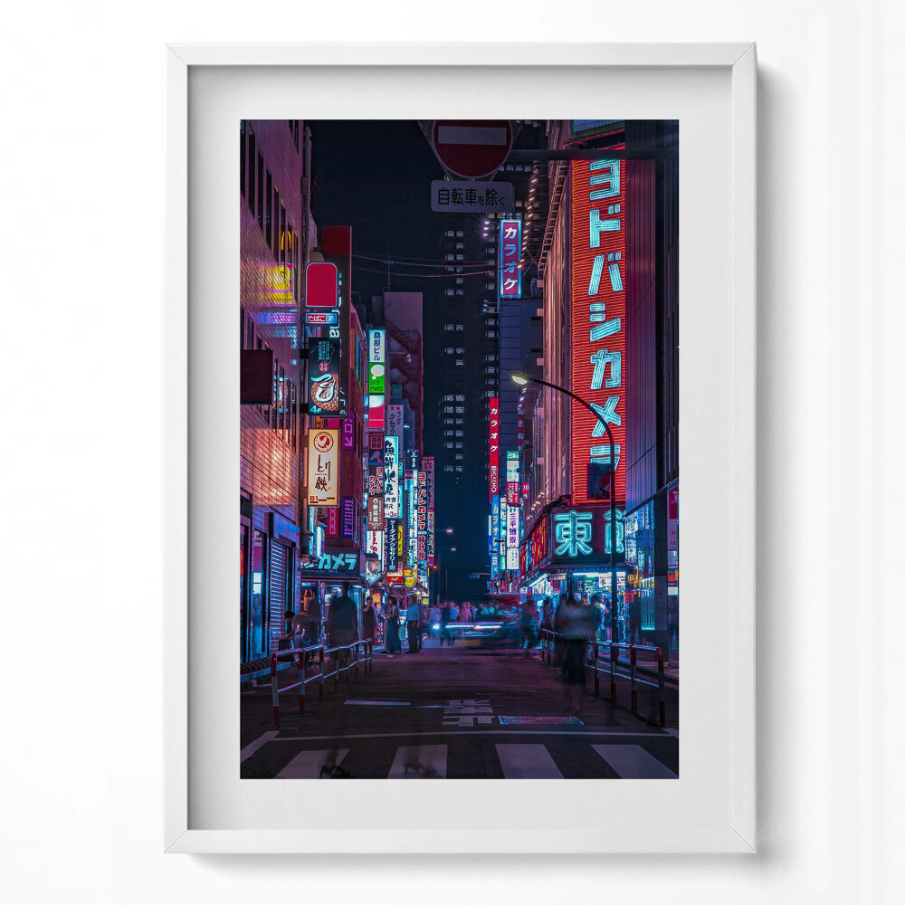 Obraz pionowy Azjatyckie miasto nocą