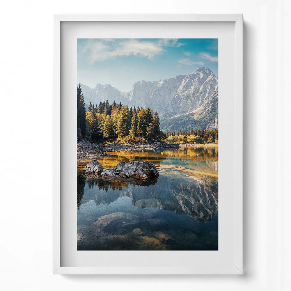 Obraz pionowy Piękny górski pejzaż z jeziorem