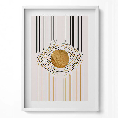 Obraz pionowy Boho abstrakcyjne minimalistyczne kształty ze złotem