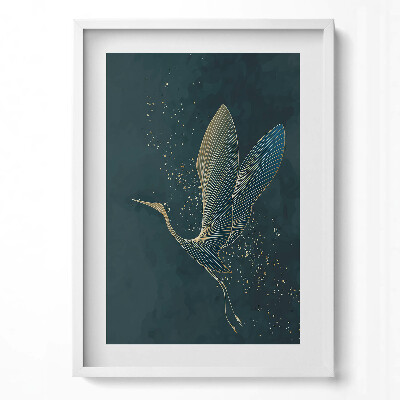 Obraz pionowy Abstrakcja żuraw w złocie