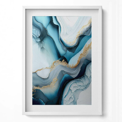 Obraz pionowy Płynna tekstura marmuru ze złotem