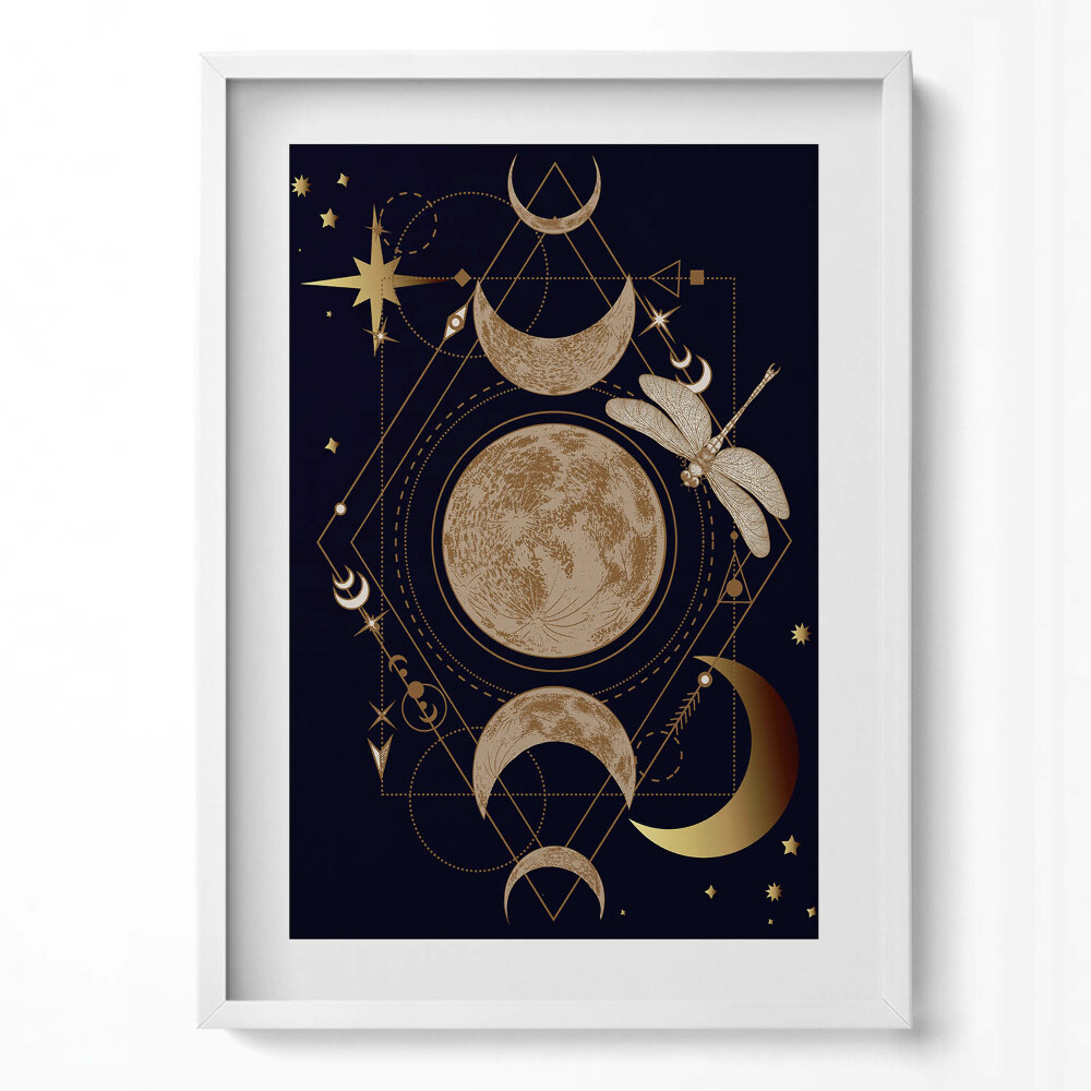 Obraz pionowy Magiczna kompozycja kosmosu i ważki