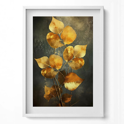 Obraz pionowy Złote liście glamour