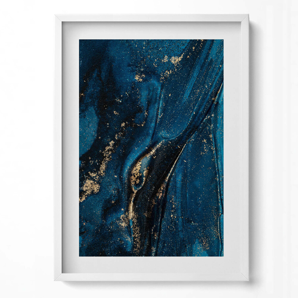 Obraz pionowy Płynna abstrakcja z drobinkami złota