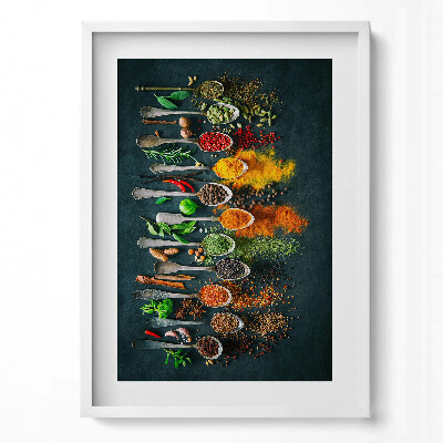 Obraz pionowy Łyżki z kolorowymi przyprawami