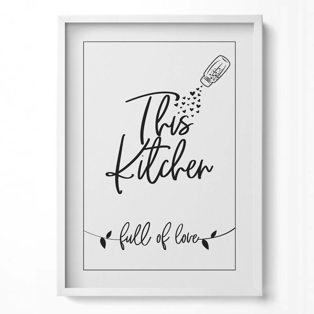 Obraz pionowy Napis do kuchni i jadalni "full of love"