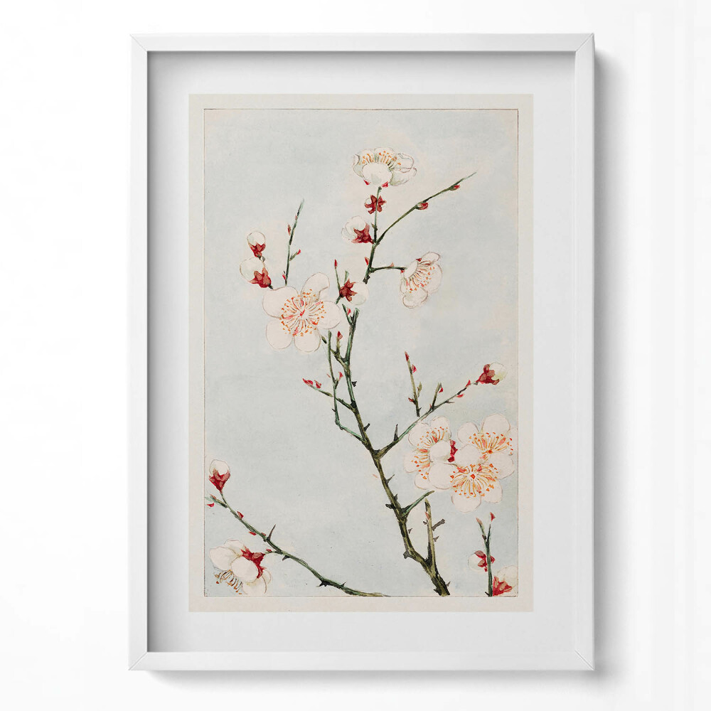 Obraz pionowy Minimalistyczna ilustracja gałęzi z kwiatami