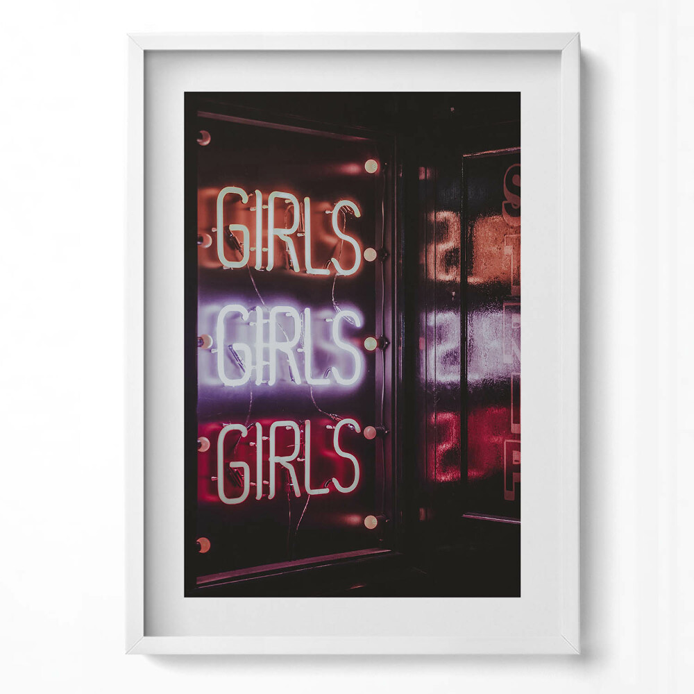 Obraz pionowy Świecące neony "Girls"