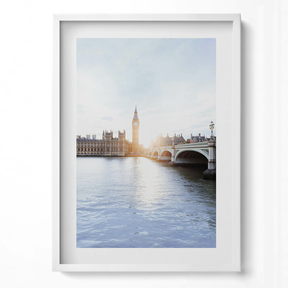 Obraz pionowy Widok na most i zegar w Londynie