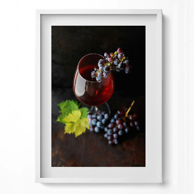 Obraz pionowy Kieliszek wina i winogrona
