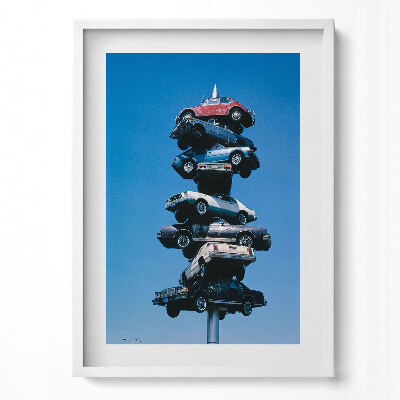 Obraz pionowy Auta nabite na pal