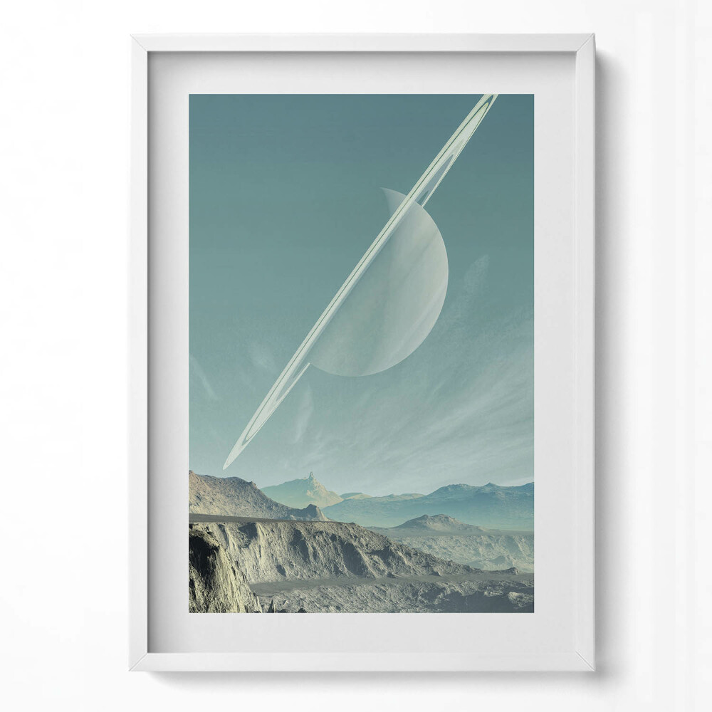 Obraz pionowy Planeta Saturn na niebie