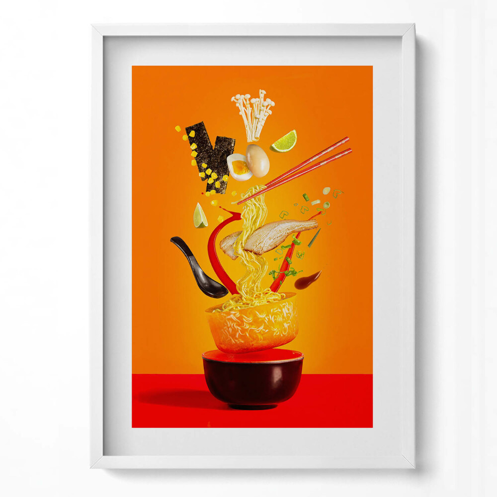 Obraz pionowy Ilustracja zupy ramen - motyw do kuchni