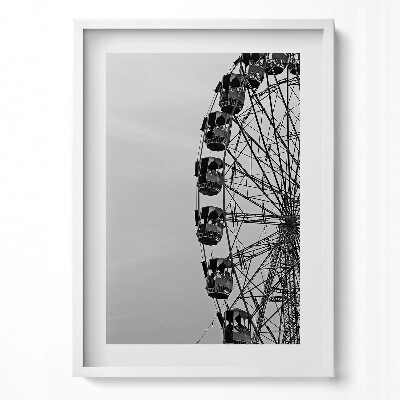 Obraz pionowy Koło młyńskie w czerni i bieli