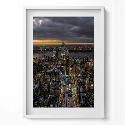 Obraz pionowy Architektura miasta z lotu ptaka noc