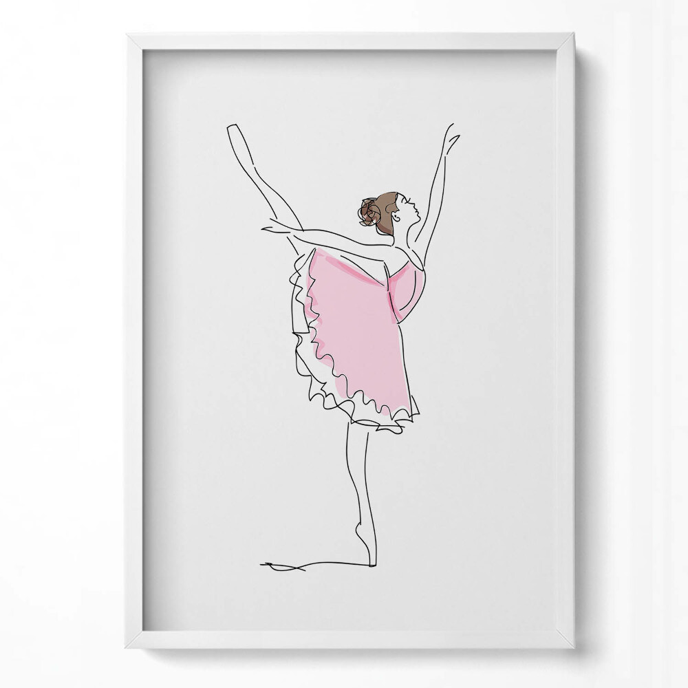 Obraz pionowy Line-art baletnicy w tańcu