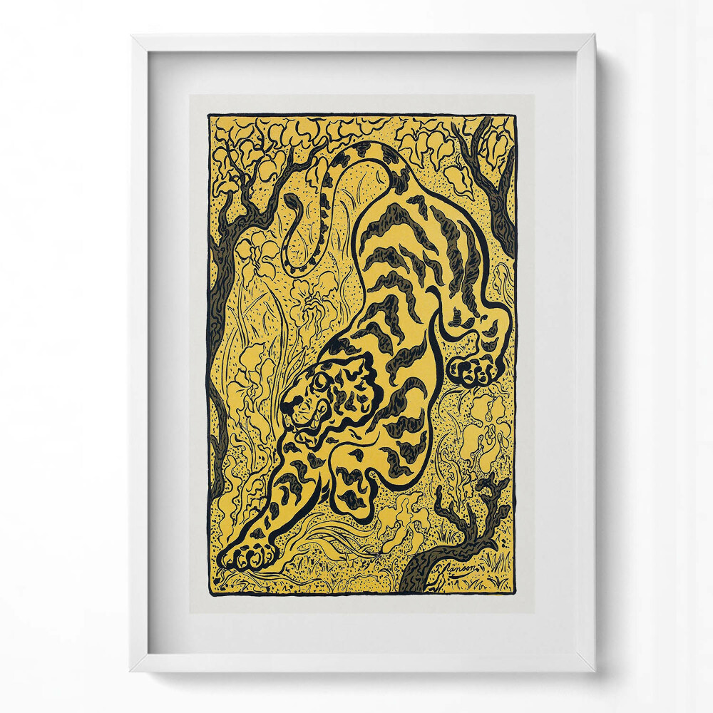 Obraz pionowy Chińska ilustracja tygrysa