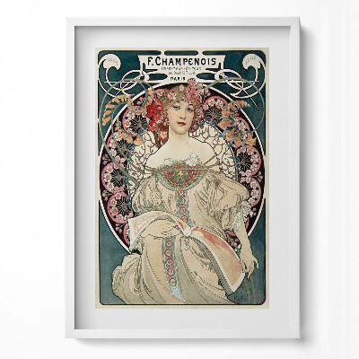 Obraz pionowy Ilustracja kobiety - Alfons Mucha