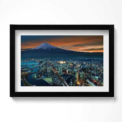 Obraz w ramie Widok na Tokyo i górę Fuji