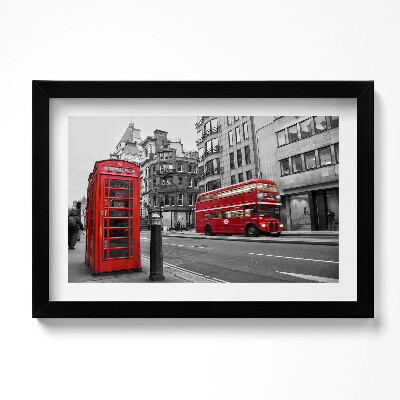 Obraz w ramie Zabytkowy amerykański autobus na ulicy