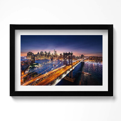 Obraz w ramie Nowy Jork - zachód słońca nad Manhattanem