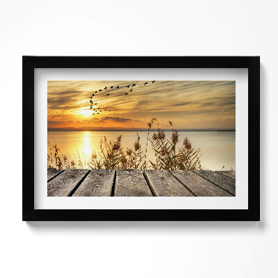 Obraz w ramie Molo o zachodzie słońca