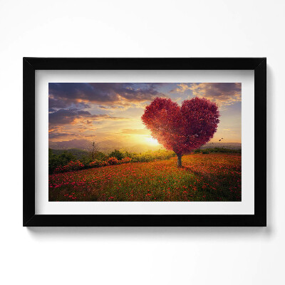 Obraz w ramie Drzewo miłości w kształcie serca