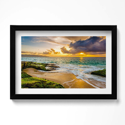 Obraz w ramie Brzeg plaży o zachodzie słońca