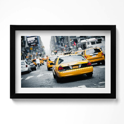 Obraz w ramie Nowojorskie taksówki w miejskim korku