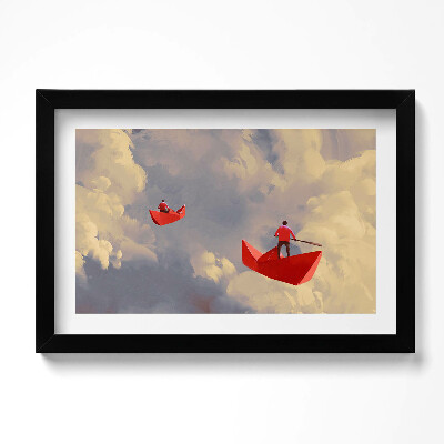 Obraz w ramie Podróż papierowymi statkami