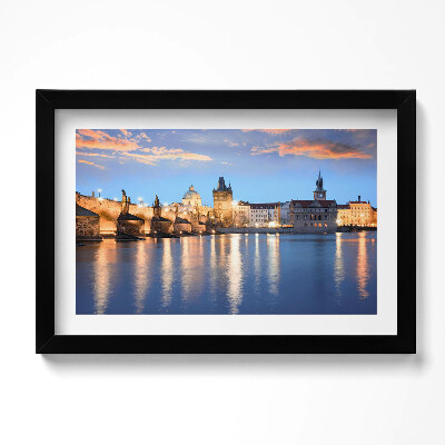 Obraz w ramie Miejski krajobraz wieczorem