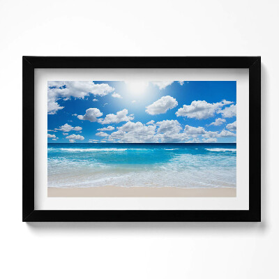 Obraz w ramie Plaża, morze i horyzont