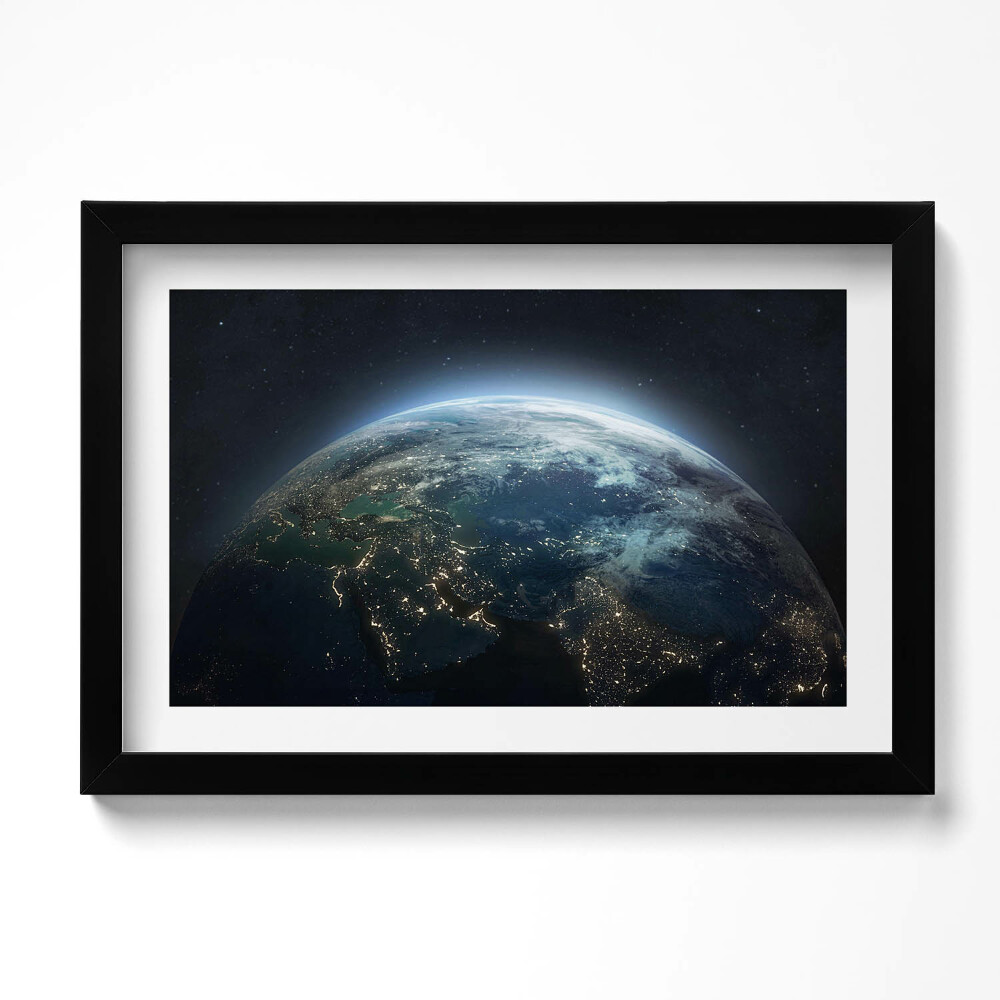 Obraz w ramie Widok na ziemię z kosmosu