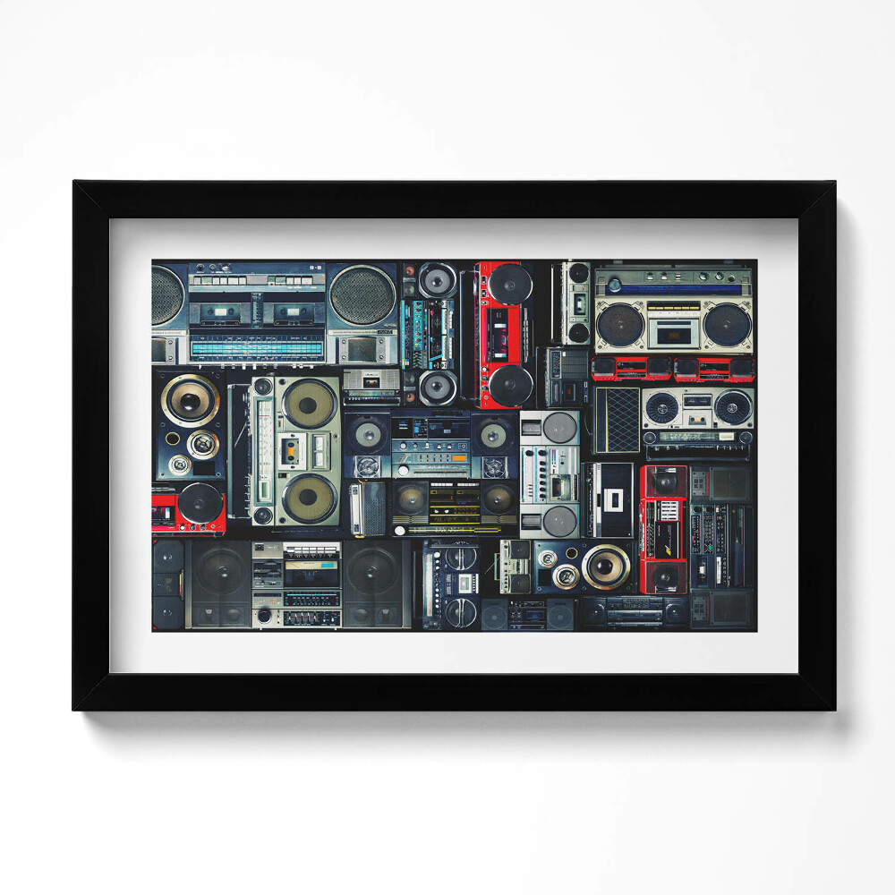 Obraz w ramie Muzyka - boombox Vintage
