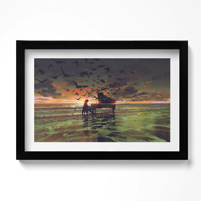 Obraz w ramie Koncert na plaży