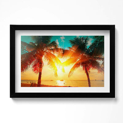 Obraz w ramie Wakacyjny widok - palmy o zachodzie słońca
