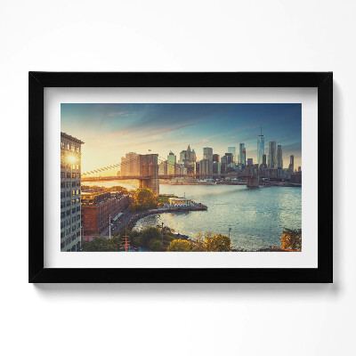 Obraz w ramie Nowy Jork Manhattan most Brookliński