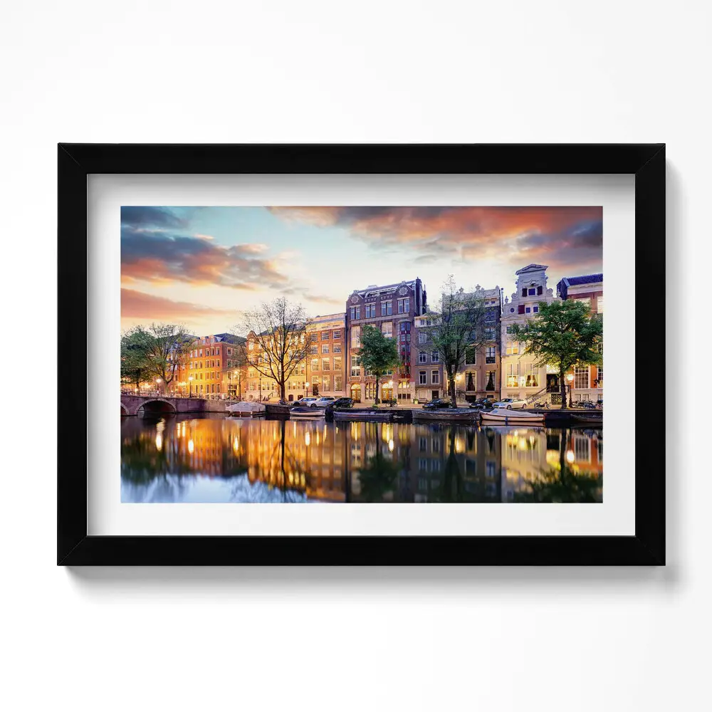 Obraz w ramie Domy Amsterdam Holandia