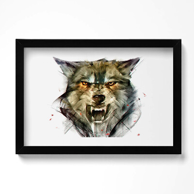 Obraz w ramie Rysowany portret wilka