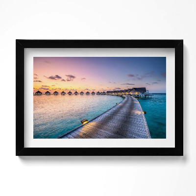 Obraz w ramie Zachód słońca Malediwy