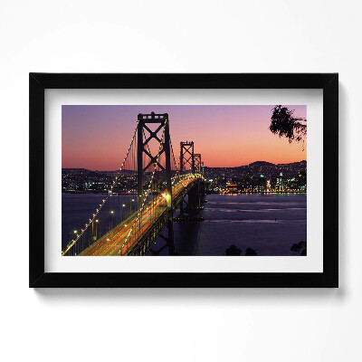 Obraz w ramie Most San Francisco i zachód słońca