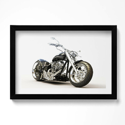 Obraz w ramie Czarny motocykl
