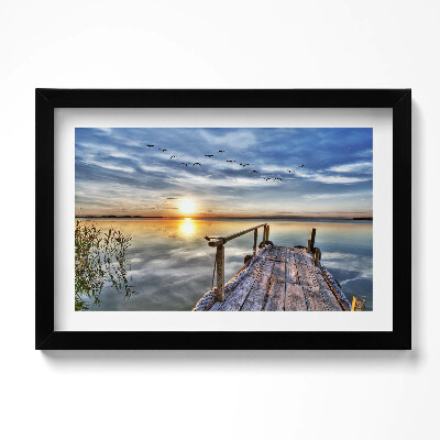 Obraz w ramie Jezioro zachód słońca