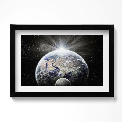 Obraz w ramie Widok Ziemi i Księżyca